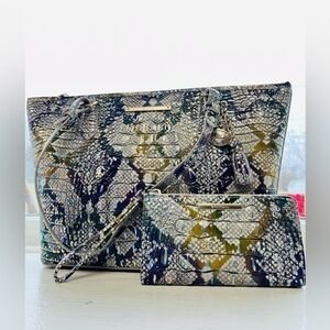 Brahmin Medium Asher Spellbound Solid Melbourne Tote & Corie Wallet Set NWT